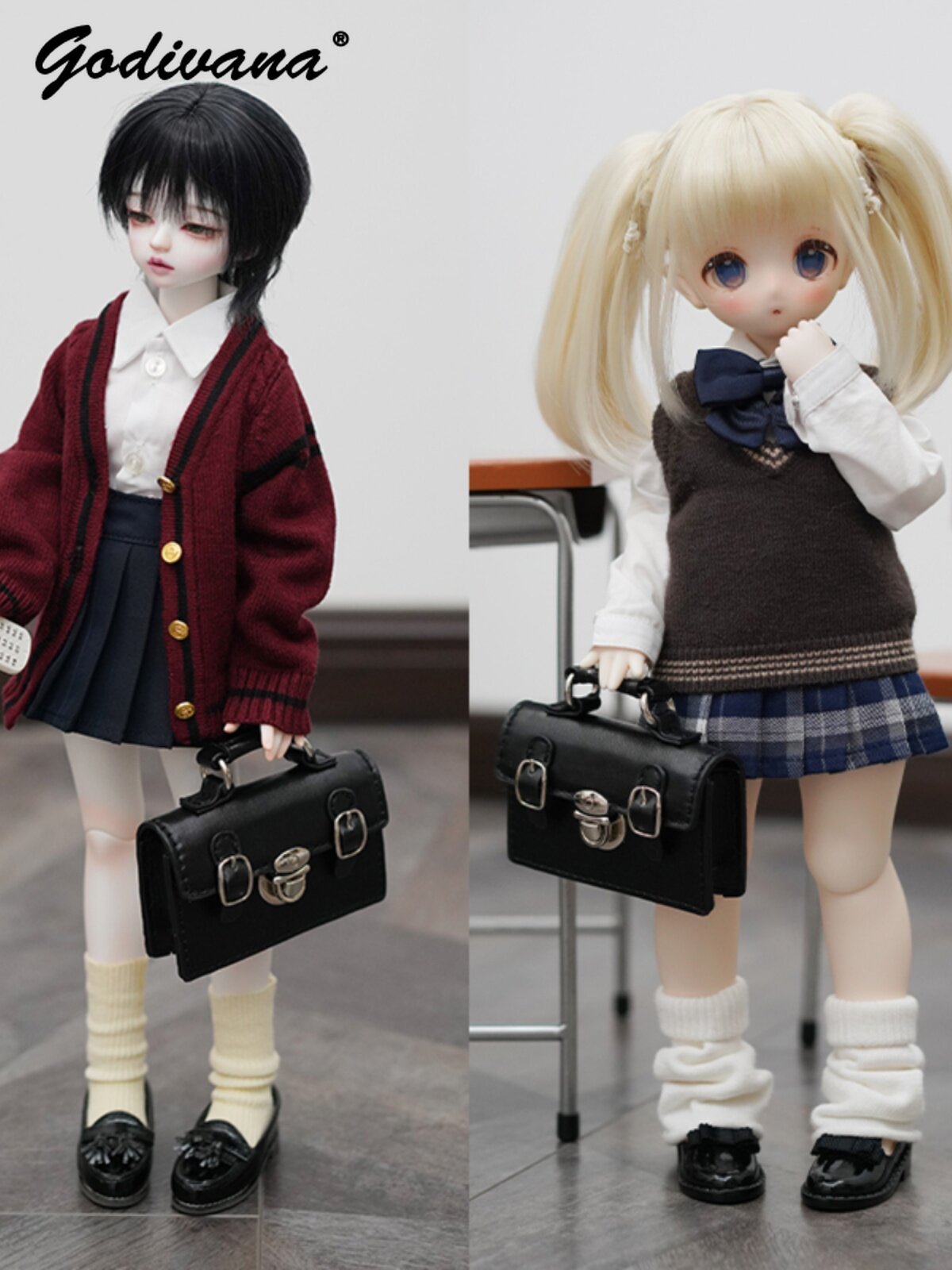 Leather Briefcase - 1/3 1/4 BJD Doll – torba