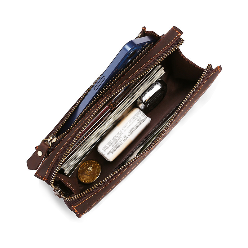 Męskie kopertówki, długie port – Leather Wallet Men recenzja i cena