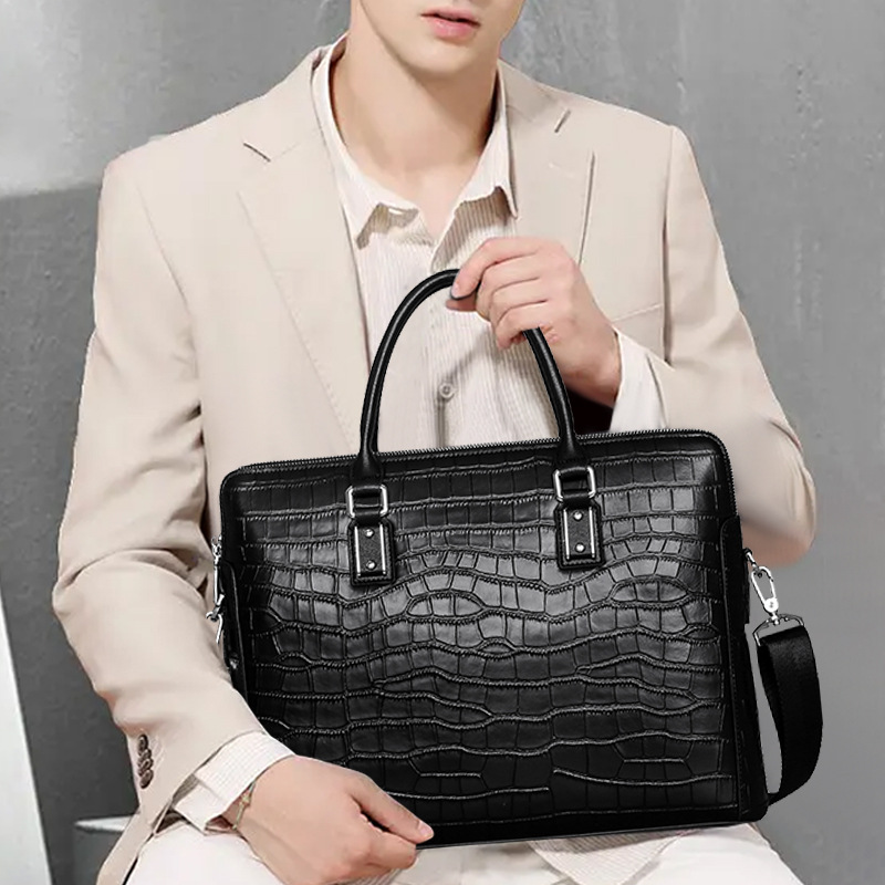 Nowa, oryginalna skórzana męsk – Leather Briefcase recenzja i cena